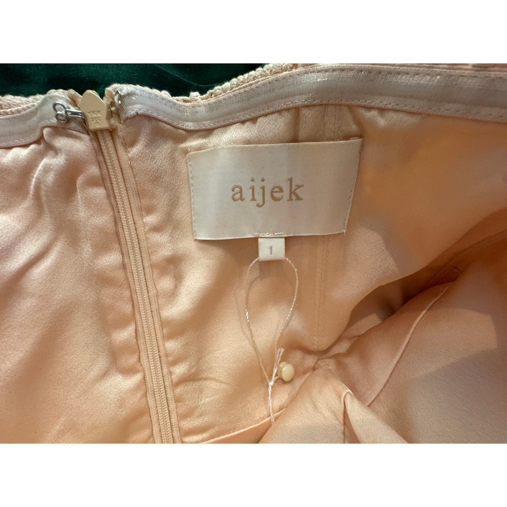 Aijek NEW Strapless Peach Crochet Lace Mini Dress Formal Wedding Coquette Party - Picture 5 of 11